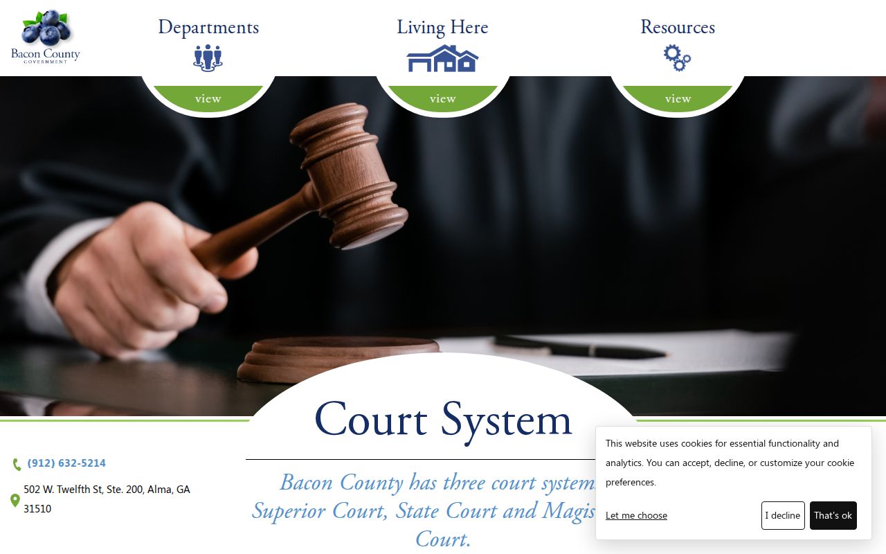 Bacon County warrant records court-system routing